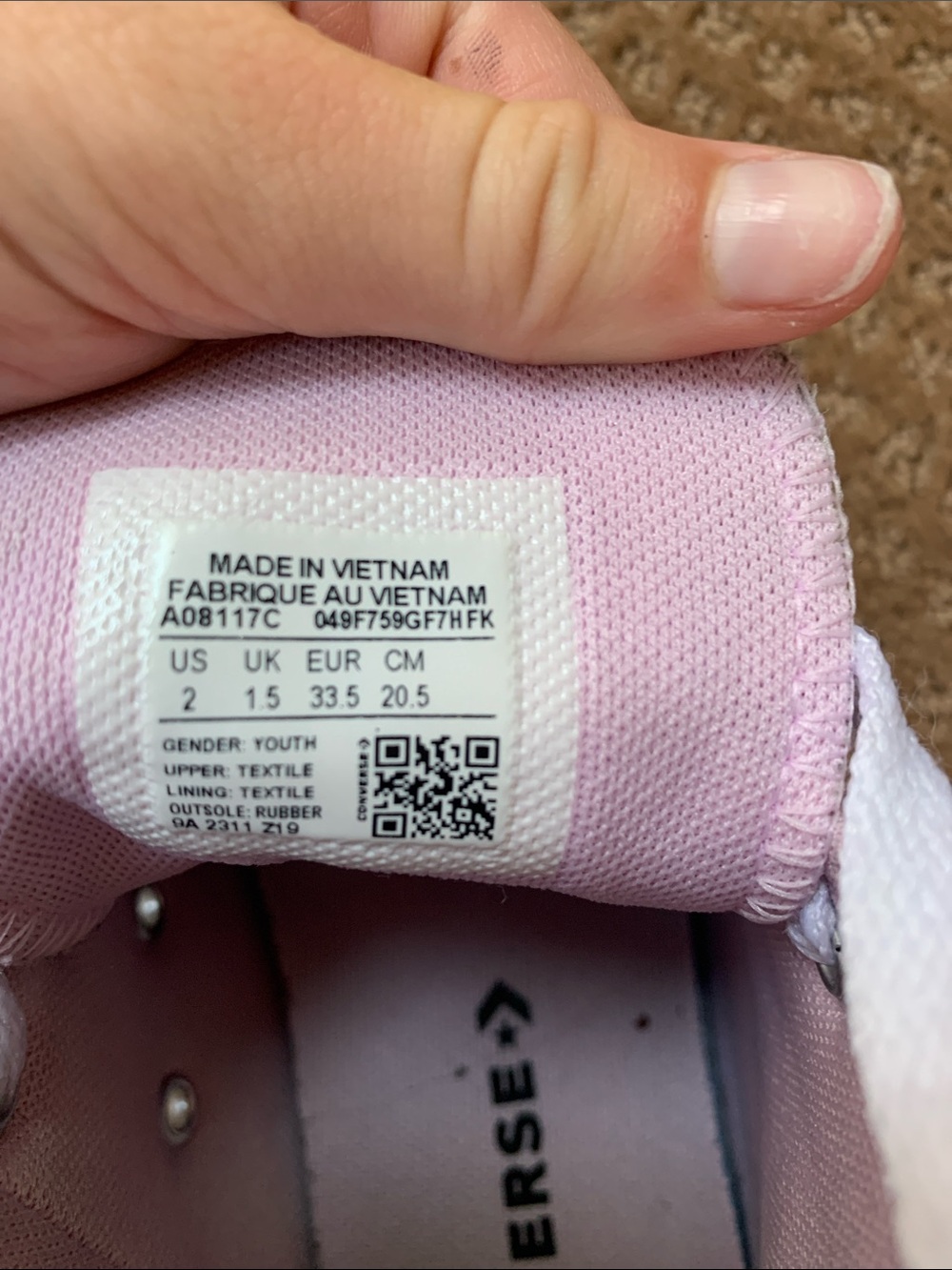 Converse Kids Pink and White Floral High-Top Sneakers - Picture 3 of 7